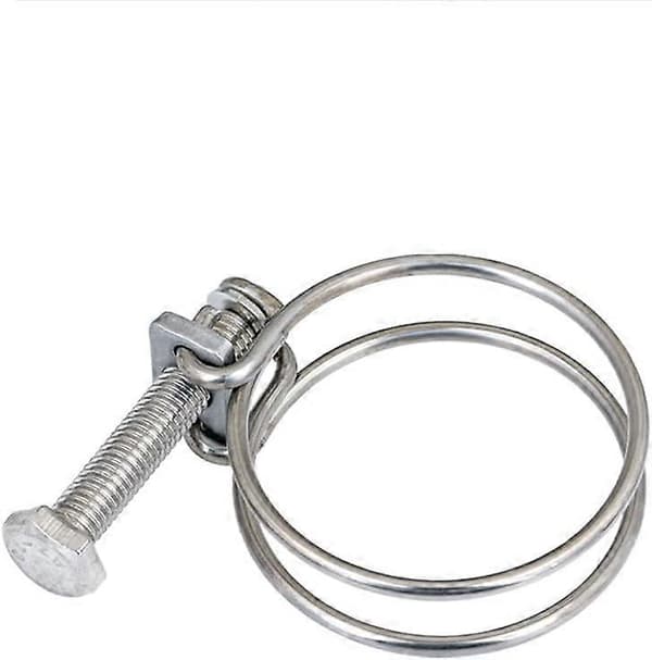 10 Slangeklemmer - Trådslangeklemme - 36 - 42 mm - Tråddiameter på 2 mm - Rustfrit stål - sølv - justerbar - mod rust