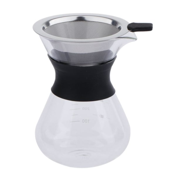 Kaffebryggare Set Häll Över Kaffebryggare + Koniskt Kaffefilter i Nät 200ml