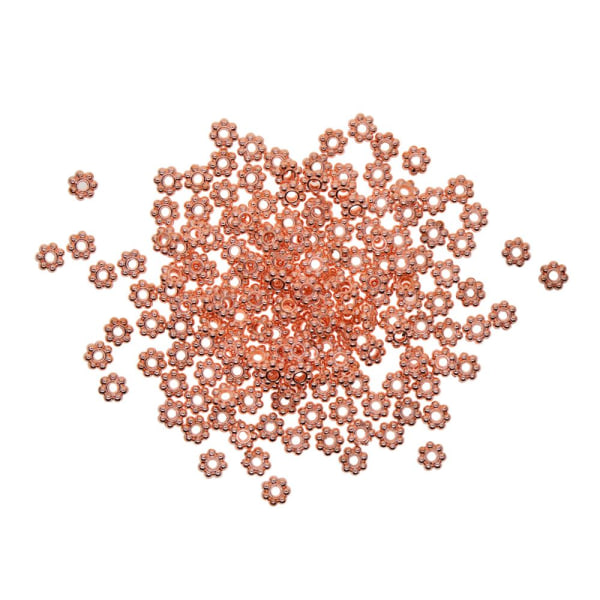 100 st roséguld snöflinga blomma spacer pärlor smycken fynd diy 5mm