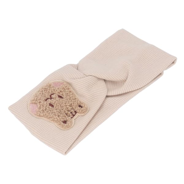 Babyhodebånd Myk Bomull Super Stretch Tegneseriemønster Hodeplagg for Småbarn Beige