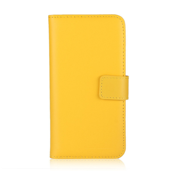 OnePlus Nord N100 - Äkta Läder Plånboksfodral - Gul Yellow Gul