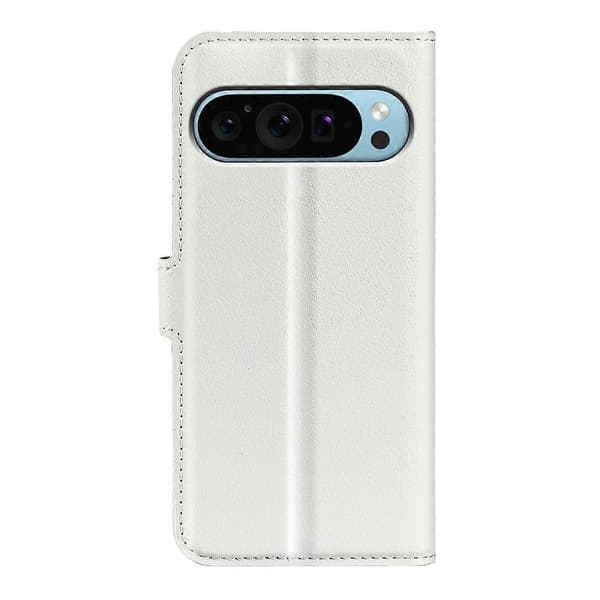 [RM] Litchi læder-telefonetui til Google Pixel 9 / 9 Pro White For Google Pixel 9 / 9 Pro