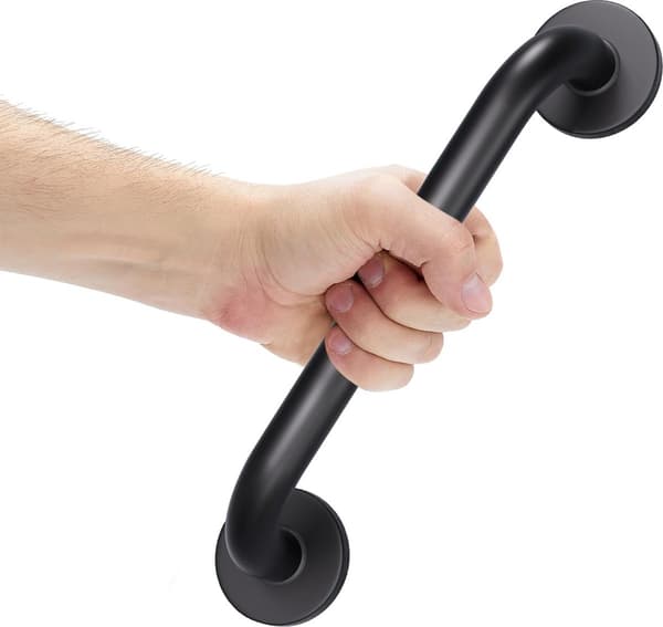[RM] Toalettgrepp - badgrepp - duschgrepp - säkerhetsgrepp - 30cm - svart - halkfritt - Inkluderar monteringsutrustning