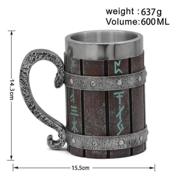 [RM]Viking Rune Mug Beer Blackjack Men's Beer Mug