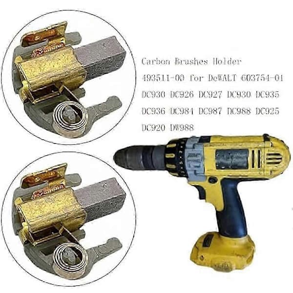 DeWALT DC930 DC926 DC927 DC935 DC936 DC984 DC987 Kulbørsteholder 603754-01 493511-00 Reservedele