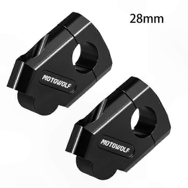 28mm 22mm Styrforhøjer Monteringsklemme til Motorcykler - Holdbart Design Black 28mm