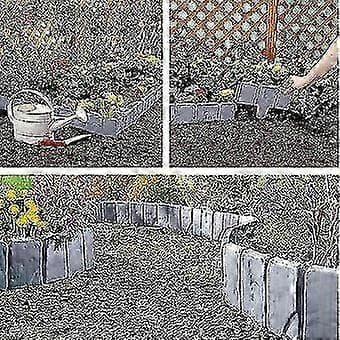 Græskant Plastik Havekant Kanter Sten Effekt Plantebord Hegn (10 stk, Grå)