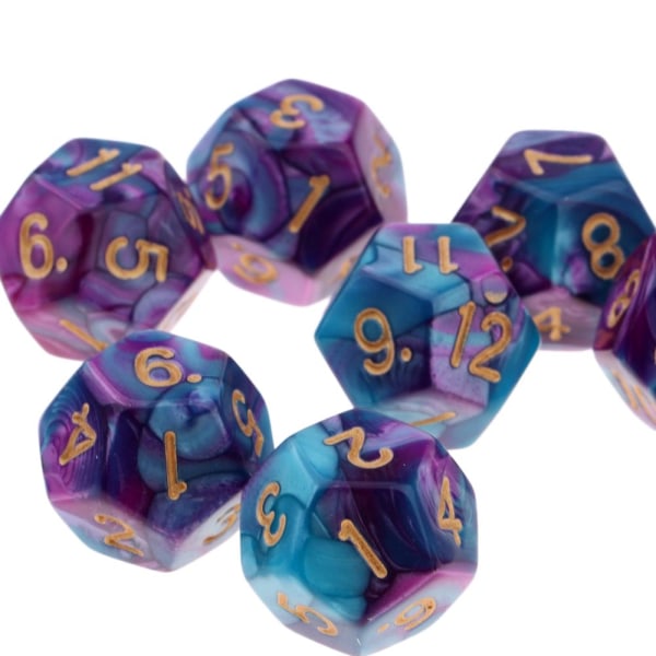 Polyeten Tärningar Mångsidiga Tärningar D12 för D u0026 D Spelbord TRPG Lila + Blå