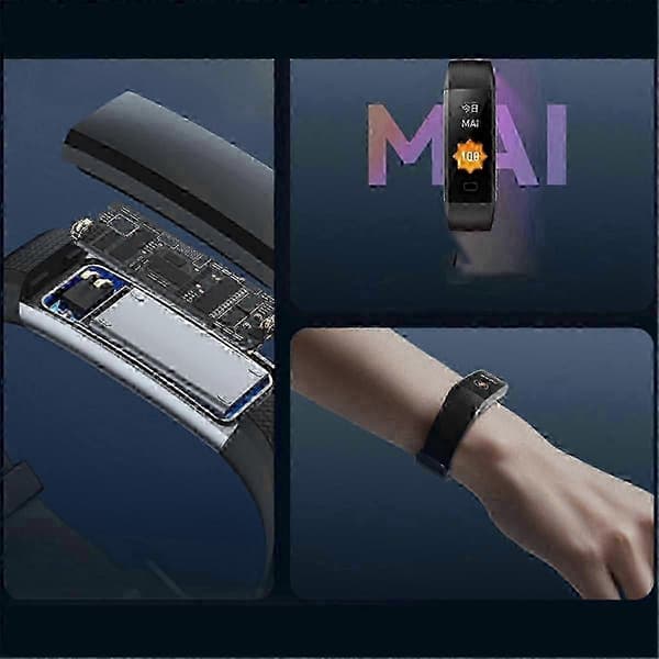 Fitness-askelmittarikello, ei-Bluetooth, ei-sovellusta, askelmittari, unenvalvonta, kalorimittari (musta) - L Black