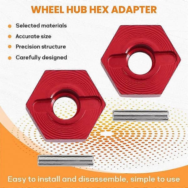 12 mm sekskantadapter til 1/12 RC bil opgraderingsdele hjulnavkombiner red