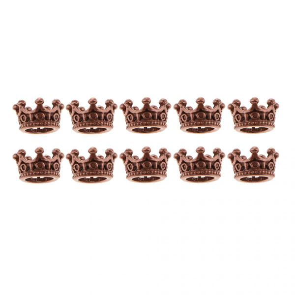 10 st mini kronberlocker pärlor för smyckestillverkning 6 x 11 mm silver