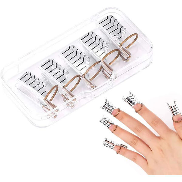 5 st Nagelkonst Silverfolie Återanvändbar Förlängning Nagelform