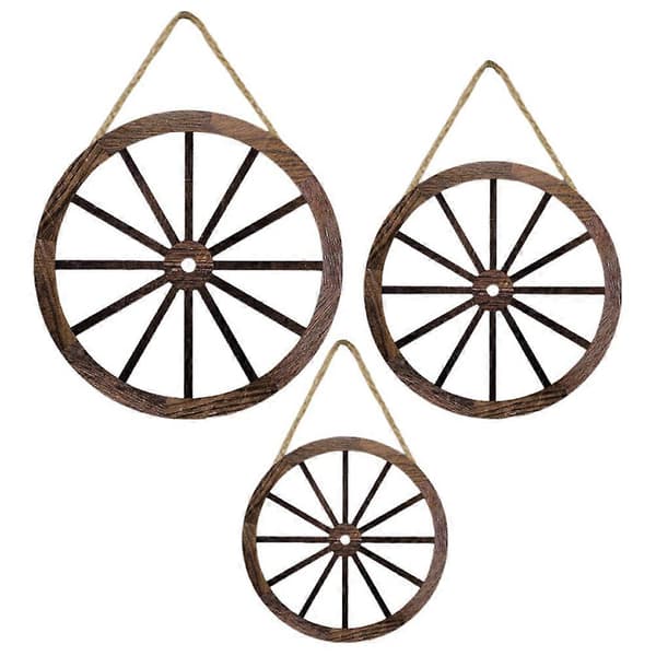[RM]3 stk. veggdekor i tre for dekorasjon, rustikk kaffedesign
