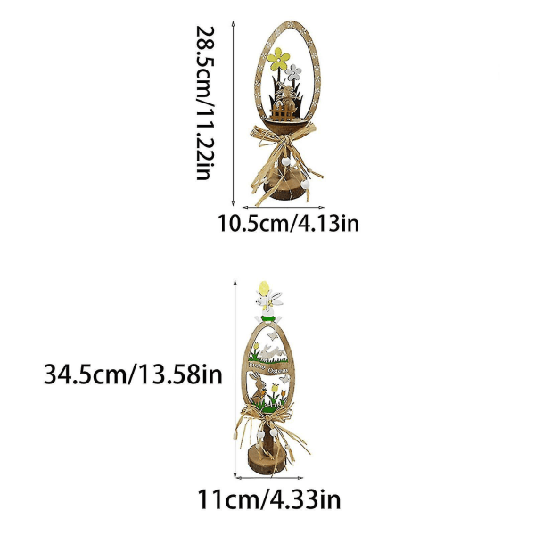 Påskharen träprydnad handgjorda festdekorationer Trong och hållbara bruna kreativa konsthantverk C