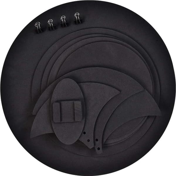 [RM]ING 10 Pieces Drum Dampeners - Drum Practice Pad Bass Drum Silent Muffler Black