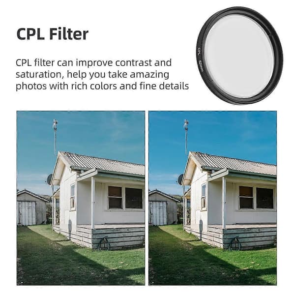 [RM]52mm Mobile Phone Photography Polarizing Filter with Clip CPL Polarizing Filter to Remove Reflections
