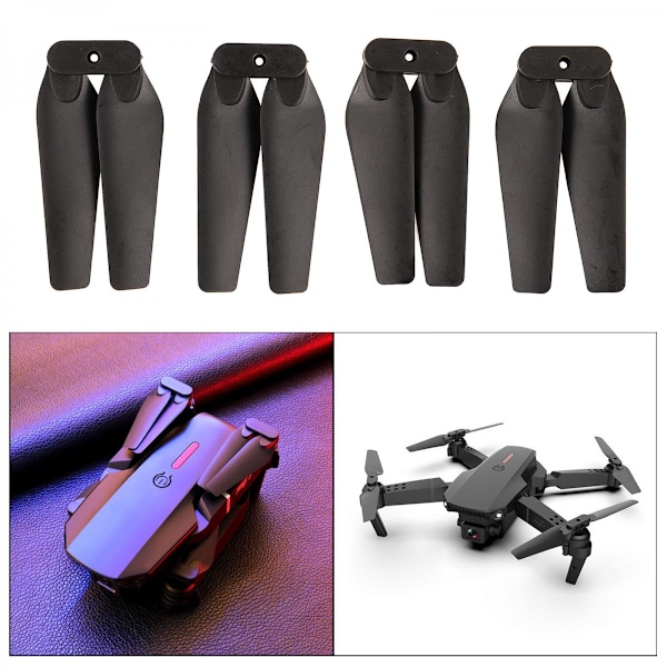2 Par Propeller Propellerblad För E88 Pro Mini Drone RC Quadcopter Svart