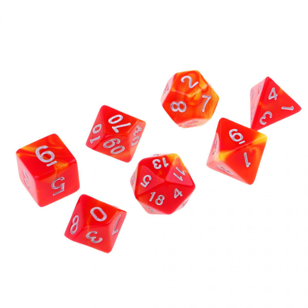Set med 7 polyedriska tärningar för dungeons and dragons. bordsspel rpg mtg d