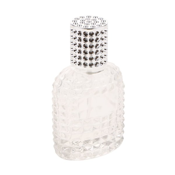 3x parfymflaskor i glas med bärbar silverananas