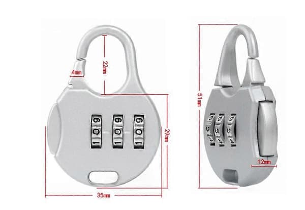 Siffror Kombinationshänglås, Mini Zink Legering Återställbar Kod Hänglås, (Paket med 1)