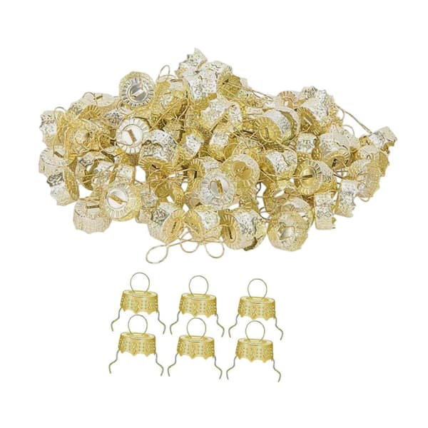 50x Julgransprydnad Toppar Hattar Jul Ersättning Prydnad Hängare Hattar Silver Yellow