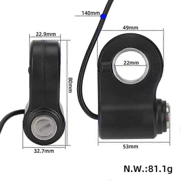 2-näppäiminen sähköskootterin kaasuvipu G2Pro- ja G2MAX-malleihin Black