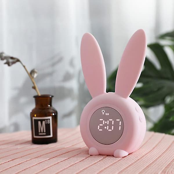 [RM]Alarm Clock Digital Alarm Clock for Kids Wake Up Light Children's Sleep Clock with Timed Night Light Pink