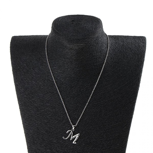 a-z alfabet mode initial bokstav hänge halsband kedja smycken m