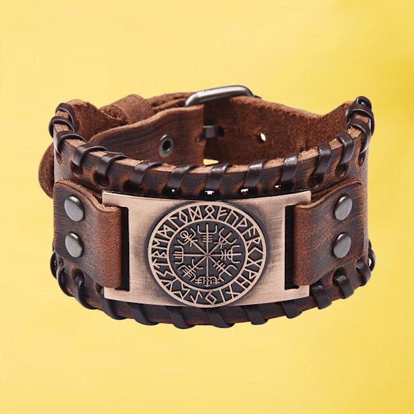 Viking Flätat Läderarmband för Män