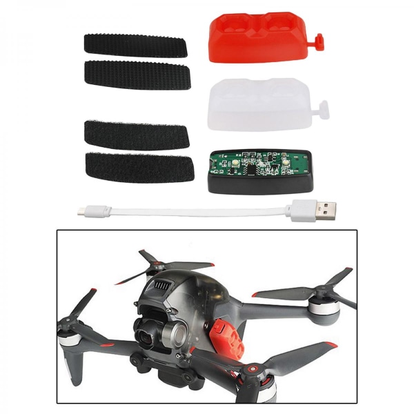 Antikollisions LED Nattflygande Blinkande Signalljus För DJI FPV 1 Röd 1 Vit