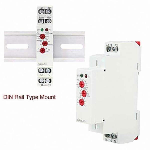 GRT8-M1 Multifunktionelt Tidsrelæ, 10 Funktioner, DIN-skinne Montering, AC/DC 12V-240V White