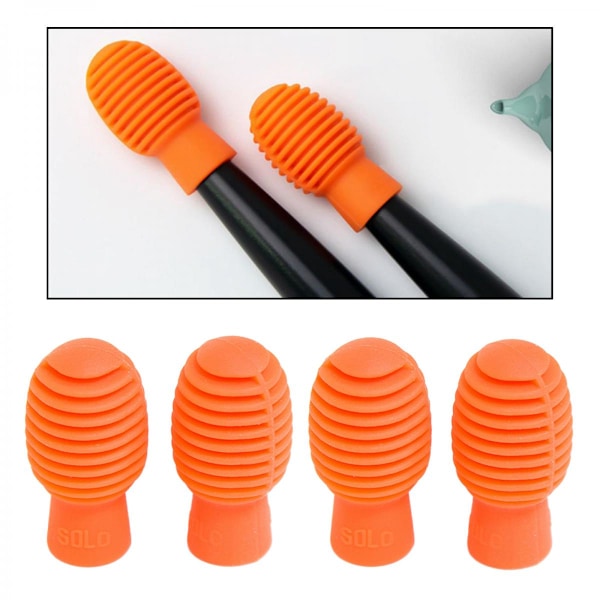 4 st Silikon Trumstock Huvudskydd Trumstock Gummiöverdrag Orange