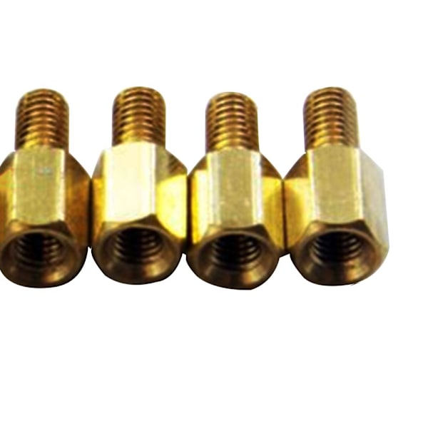 10 st 6mm+6mm Enkelhuvud Hex Koppar Kolumn