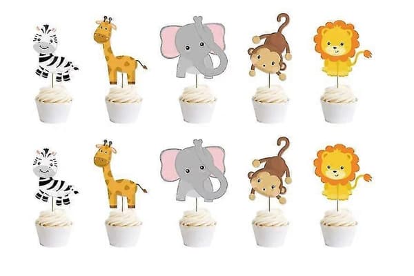 Gratulerer med dagen-banner Cupcake Topper Jungel
