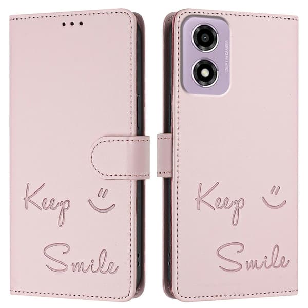 Läderfodral för Motorola Moto E14 Pink