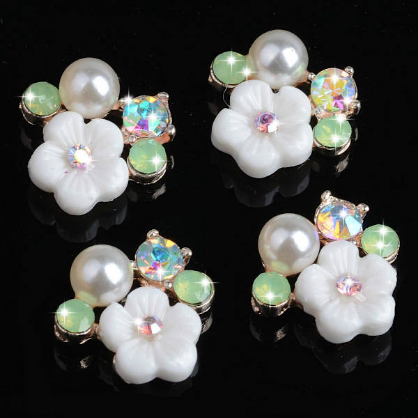 10 st kristalldiamant strass utsmyckning flatback knapp knappar 1,3x1,3cm