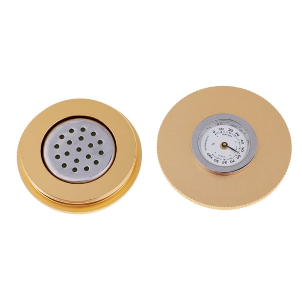 Humidor i aluminiumlegering för cigarrfodral med guldhumidifier hygrometer