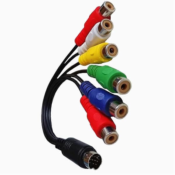 10-bens lyd- og video-DIN-kabel S-Video 10Pin til 6RCA hun-kabel RGB
