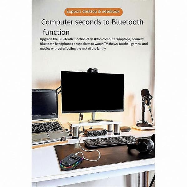 5.3 Bluetooth-lähetin ja -vastaanotin 2-in-1-sovitin televisioon, tietokoneeseen, autoon