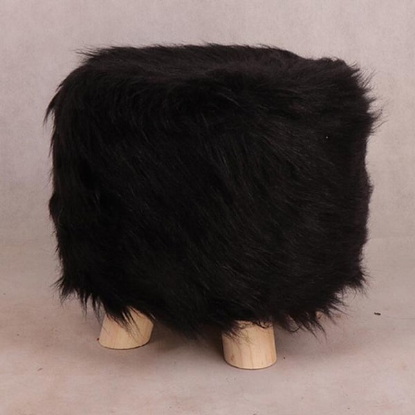 Mjuk vadderad rund puff som täcker en liten vit stol - 33 cm