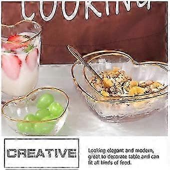 2 stk. glasspuddingboller geléboller hjerteformede dessertboller til hjemmet
