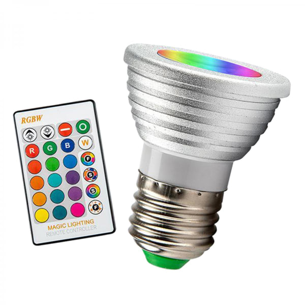 E27 RGB LED Lampa Glödlampa Dimbar Fjärrkontroll Vattentät Varmvit