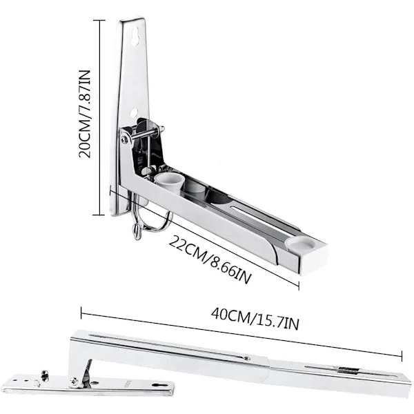 [RM]Microwave Wall Mount 304 Stainless Steel Shelf Bracket Foldable Extendable Stand for Microwave Oven