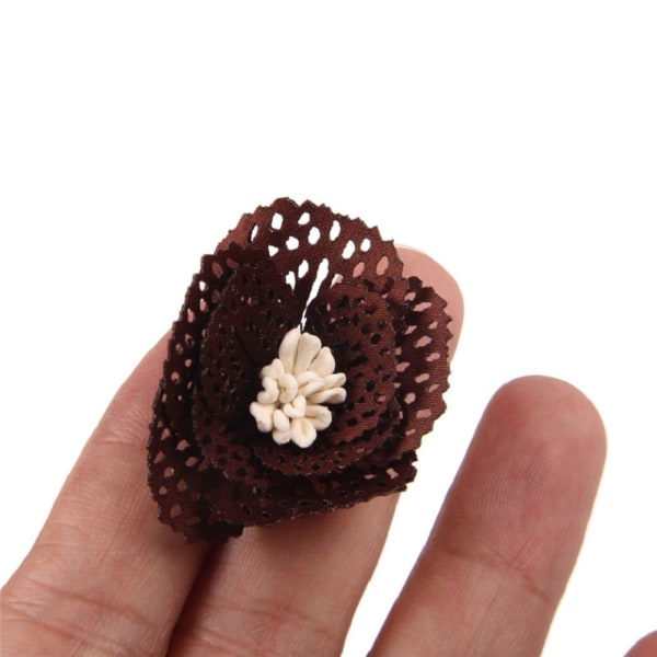 diy bröllopsfest dekorativ boutonniere corsage ihålig blomma kaffe