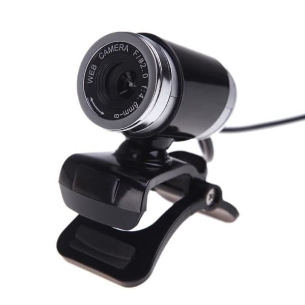 Musta 360 asteen verkkokamera USB 2.0 -mikrofonilla
