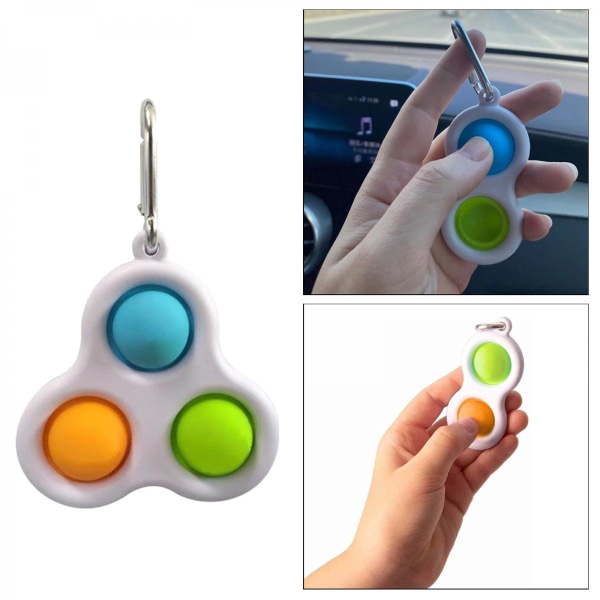 Simple Dimple Keychain Pression Stress Relief Main Sensitive Bleu Orange Vert