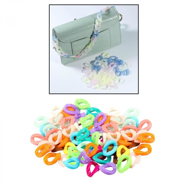 100 st C Clips Krokar C Kedja Plastlänkar Diverse Godis Pastellfärger för barn Barn Flickor Pojke DIY smyckenstillverkning Armband