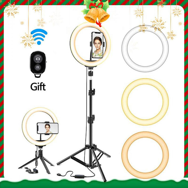 12\"/10\"/6\" Justerbar Selfie Ring Light Telefonhållare för YouTube Fotograferingsset C