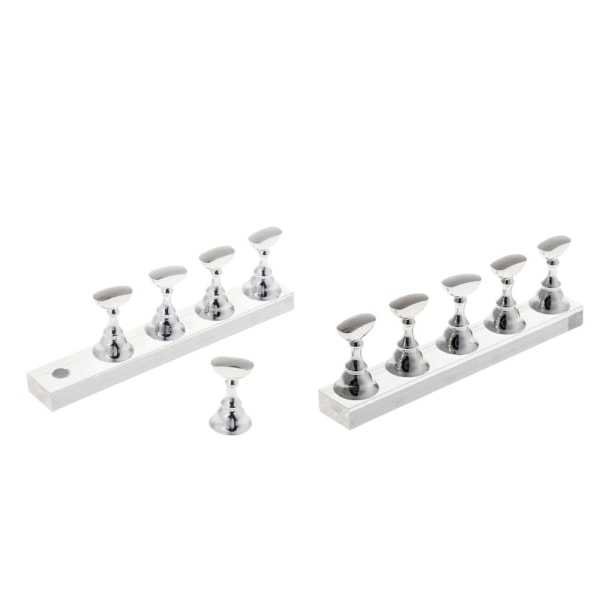 Set Akryl Magnetiska Nagel Kristall Tips Konst Övning Display Ställ