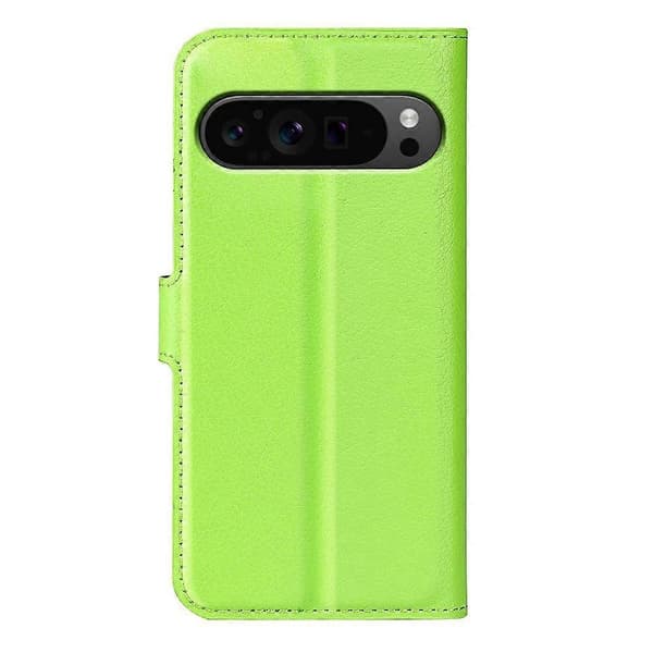 Litchi-läderfodral för Google Pixel 9 Pro XL Green For Google Pixel 9 Pro XL